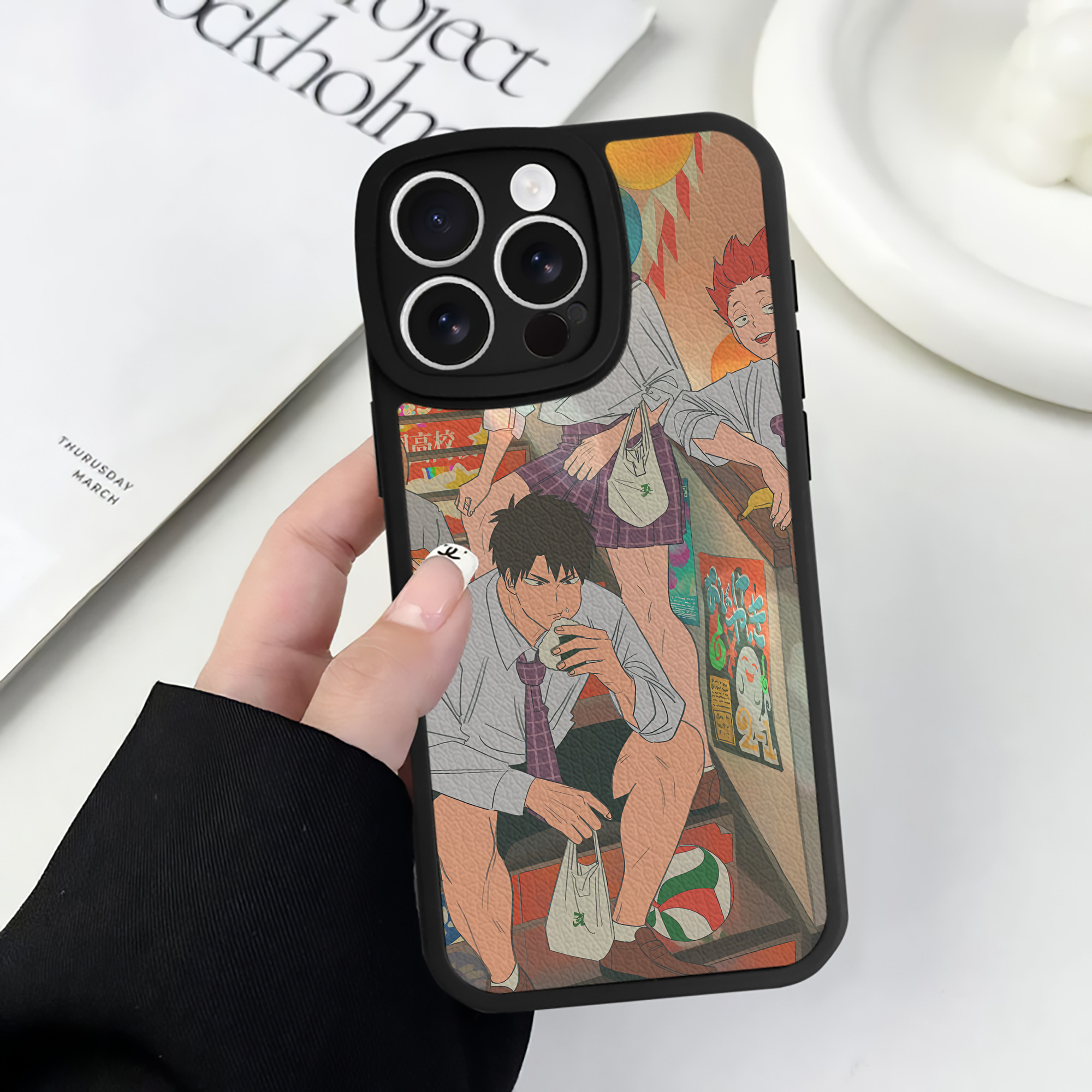 （画像用） ハイキュー!! Haikyu!! 【iPhone 16シリーズ対応】シリコンスマホケース（レザー調） 材質：シリコン